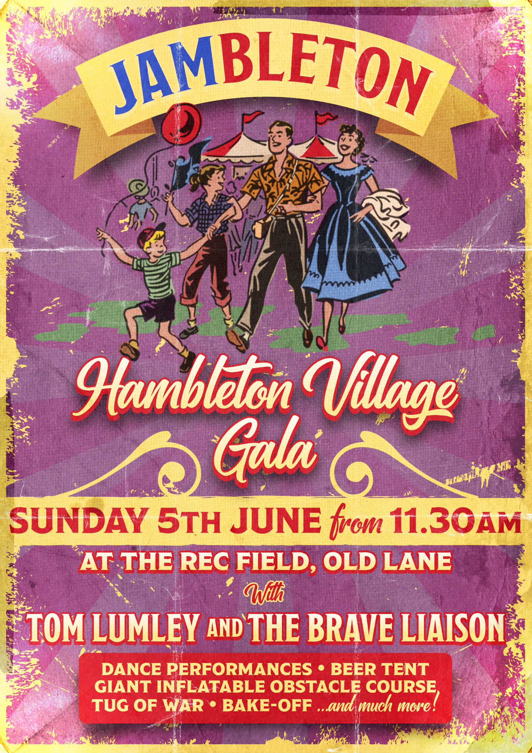 Vintage themed advert for the Jambleton event on 5th June 2022